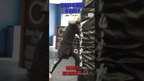 Heroes Training Center | Kickboxing & MMA "How To Double Up" Cross & Hook & Knee 2 | #Shorts