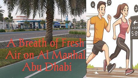 Morning walk at walking path Al Manhal area Abu Dhabi