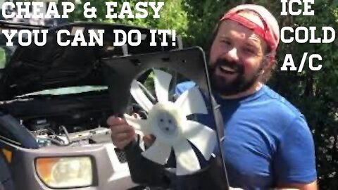 How To Replace the A/C Condenser Fan /Cooling Fan Honda Element! MAKE SURE THIS WORKS ICE COLD AC