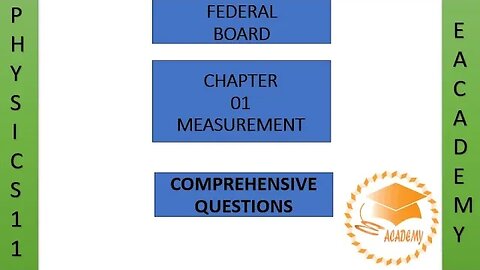 Physics| Class 11| Chapter 1| Measurements| Comprehensive Questions