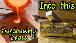 SANDCASTING BRASS/ BRASS MELTING / NASTY / BRASS INGOT / #brass #melting #sandcasting