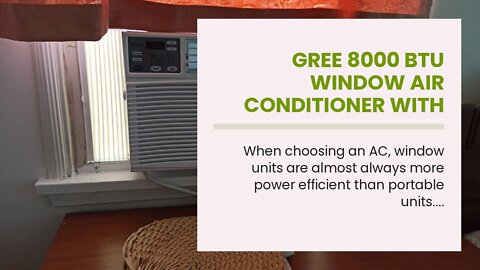 Gree 8000 BTU Window Air Conditioner with Remote Control, 3 in 1 Mini Air Conditioner Window Un...