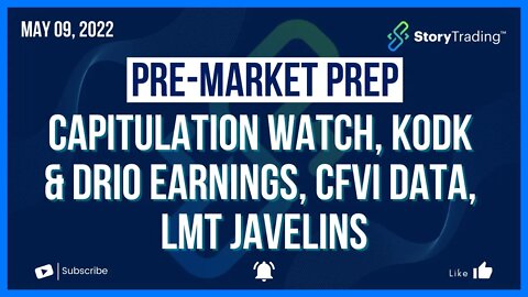 5/8/22 PreMarket Prep: Capitulation Watch + KODK & DRIO Earnings, CFVI Data, LMT Javelins