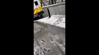 Man Snowballs Police Vehicle