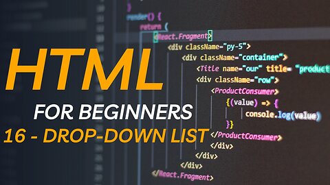 HTML Tutorial for Beginners - 16 - Drop-Down List
