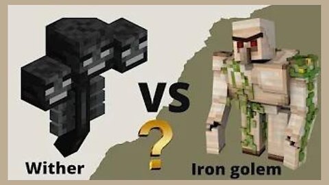 minecraft mob battle, iron golem vs wither minecraft #minecraft