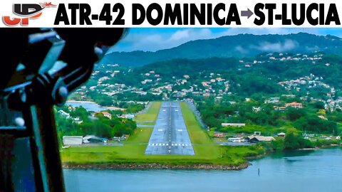 Exciting Landing on the SHORT RUNWAY at St Lucia SLU Airport | Cockpit ATR-42