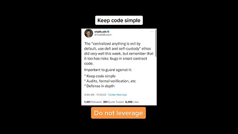 Keep Code Simple. Do Not Leverage.