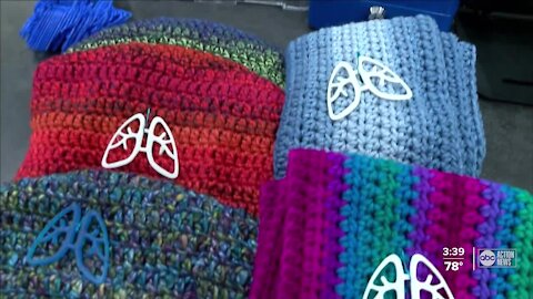 Tampa Bay community knitting for lung cancer patients one stitch at a time