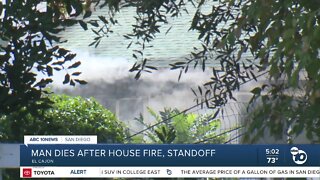 Man dies after house fire, standoff in El Cajon