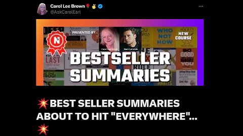 💥BEST SELLER BOOK SUMMARIES ABOUT TO HIT "EVERYWHERE"...💥