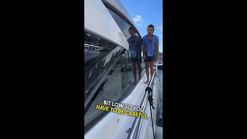 2018 Sunseeker Predator 57 side deck / bow peak #yachtingwithchristos