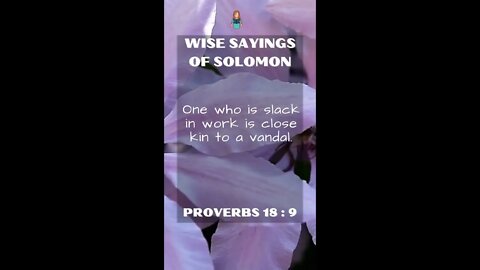 Proverbs 18:9 | NRSV Bible - Wise Sayings of Solomon