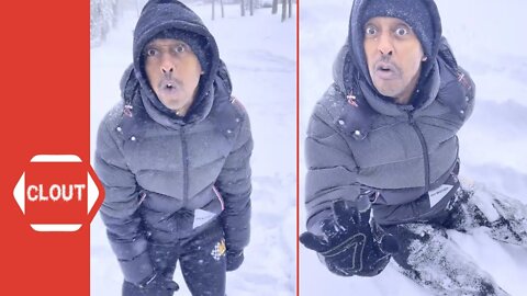 Gillie Da King Impersonates Wallo's Motivational Speeches During A Snow Storm Again!