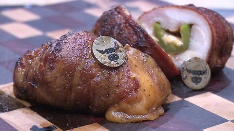 Bacon Wrapped Stuffed Chicken Thighs | Grill Pinz
