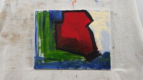 Let us take a stroll "Down by the Sea" in this contemporary abstract expressionist oil painting