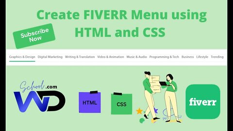 Create Fiverr Menu using HTML CSS WD School in 2022