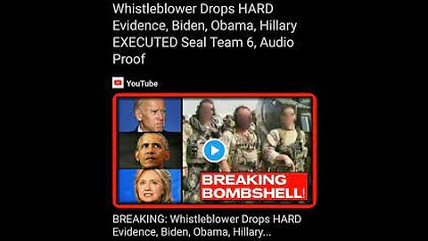 Banned Video. Whistleblower Drops HARD Evidence, Biden, Obama, Hillary. EXECUTED Seal Team 6,