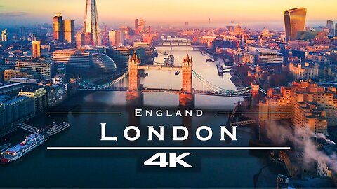 London, England 🇺🇲 London Х - by drone [4K]