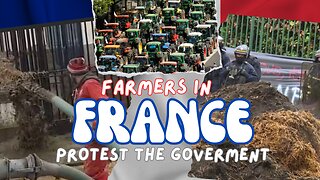 French Farmers spray manure at public building and block roads