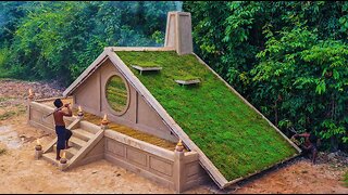 25 Days Building The Most Amazing Underground Hobbit House With Decoration Private Living Room