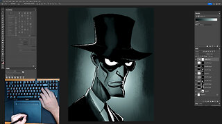 Drawing a Spy Caricature - Time Lapse