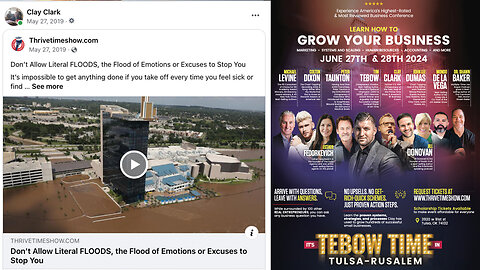 Oklahoma's Arkansas River Floods of May 2019 | Why You Can't Allow Literal Floods, the Flood of Emotions or Excuses to Stand In Your Way + Tebow Joins Clay Clark's June 27-28 Business Workshop (16 Tix Remain)