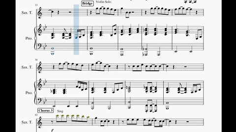 Make You Feel My Love - Adele - Tenor Sax Sheet Music / Piano and Tenor Saxophone