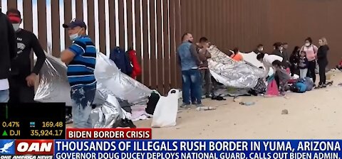 Thousands Of Illegals Rush Border in Yuma, Arizona.