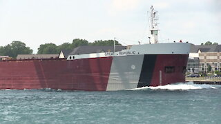 Great Republic 636ft 194m Bulk Carrier Cargo Ship In St Clair River