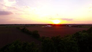 High altitude drone films strikingly beautiful sunset