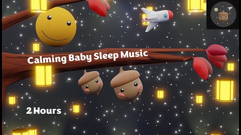 Baby Bedtime Sensory - Lullaby Sleep Music - Floating Lanterns and Yellow Aurora - 2 Hrs