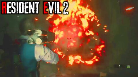 Resident Evil 2 - Leon Kennedy - Boss Fight - T-Virus Bio-Engineered Enforcer, T-00 (Tyrant, Mr. X)