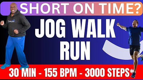 Short On Time? Cardio Burst: 20 Min Walk Jog Run | Fast Paced 155 BPM | Stretching | Calorie Burner