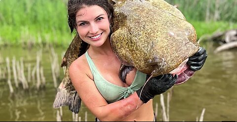 This Giant Catfish Swallowed His Croc!