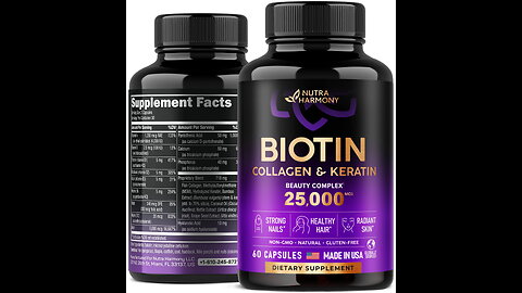 NUTRAHARMONY Liquid Biotin & Collagen - Hair Growth Vitamin Drops for Women & Men - Extra Stren...