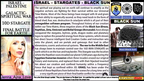 ISRAEL/PALESTINE - SPIRITUAL WARFARE - 10D STARGATE - GALACTIC HISTORY - THE FINAL BATTLE FOR EARTH