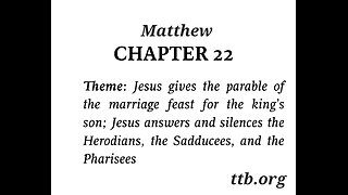 Matthew Chapter 22 (Bible Study)