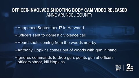 Bodycam footage released of Anne Arundel Co. police shooting armed man in woods