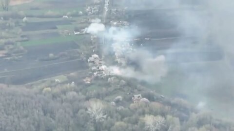 Drone footage of Ukrainian BTR-3 destroying a Russian tank in Donbas.