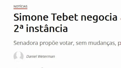 Simone Tebet negocia acordo por prisão após 2ª instância