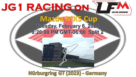 JG1 RACING on LFM - Mazda MX5 Cup - Nürburgring GT (2023) - Germany - Split 2