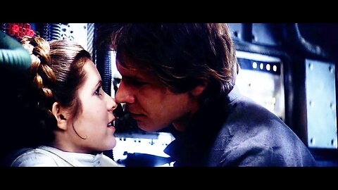 Han Solo and Princess Leia kiss scene