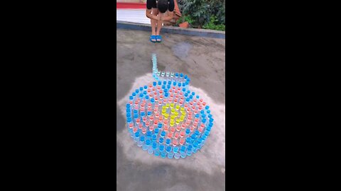 Amazing Rainbow Cup Dominos Effect ! Part 3