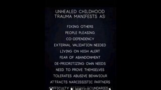How unhealed childhood Trauma manifests