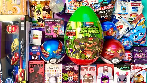 ASMR HUGE TMNT Ninja Turtles egg surprise | Five Nights Freddys Mystery blind boxes toys