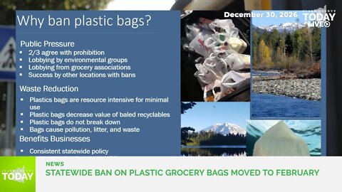 Statewide ban on plastic grocery bags moved to February