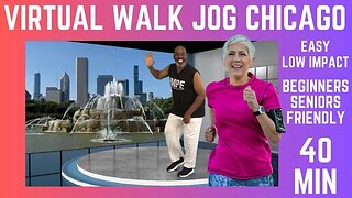 Virtual Walk Jog Chicago Workout| Easy Low Impact Exercise | Beginners & Senior Friendly | 40 Min