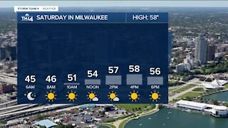 Saturday is sunny but chilly with temps in the 50s