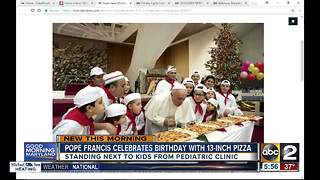 Pope Francis enjoys pizza for 81st birthday